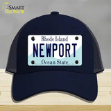 New Port Rhode Island State Novelty License Plate Hat Mesh / Navy