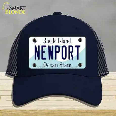 New Port Rhode Island State Novelty License Plate Hat Mesh / Navy