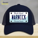 Warwick Rhode Island State Novelty License Plate Hat Mesh / Navy