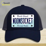 Woonsocket Rhode Island State Novelty License Plate Hat Mesh / Navy