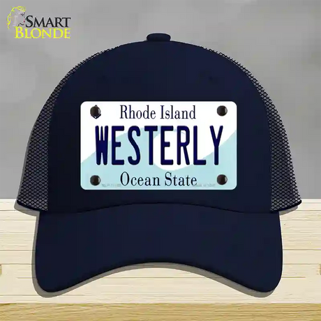 Westerly Rhode Island State Novelty License Plate Hat Mesh / Navy