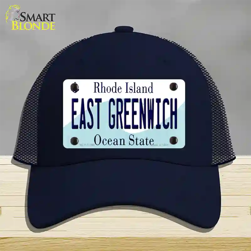 East Greenwich Rhode Island State Novelty License Plate Hat Mesh / Navy