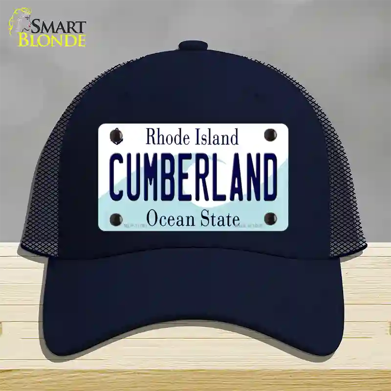 Cumberland Rhode Island State Novelty License Plate Hat Mesh / Navy