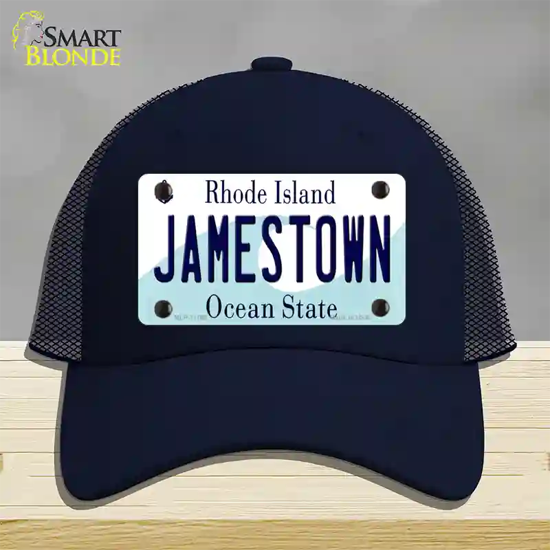 Jamestown Rhode Island State Novelty License Plate Hat Mesh / Navy