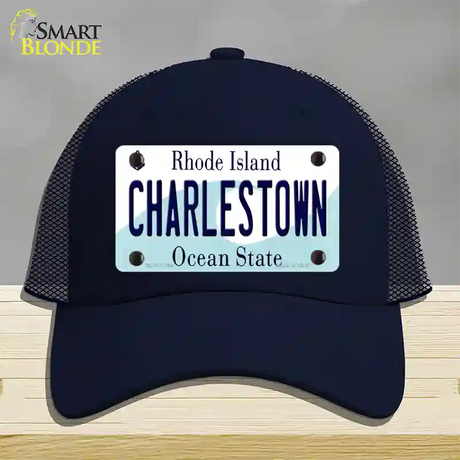 Charlestown Rhode Island State Novelty License Plate Hat Mesh / Navy