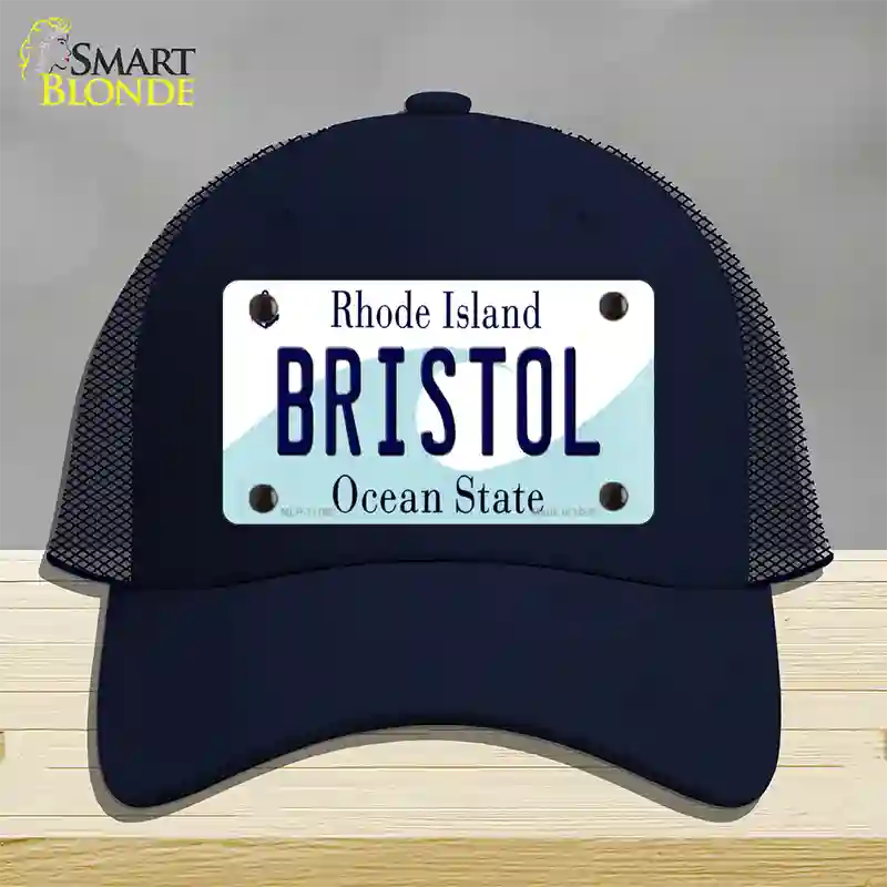 Bristol Rhode Island State Novelty License Plate Hat Mesh / Navy