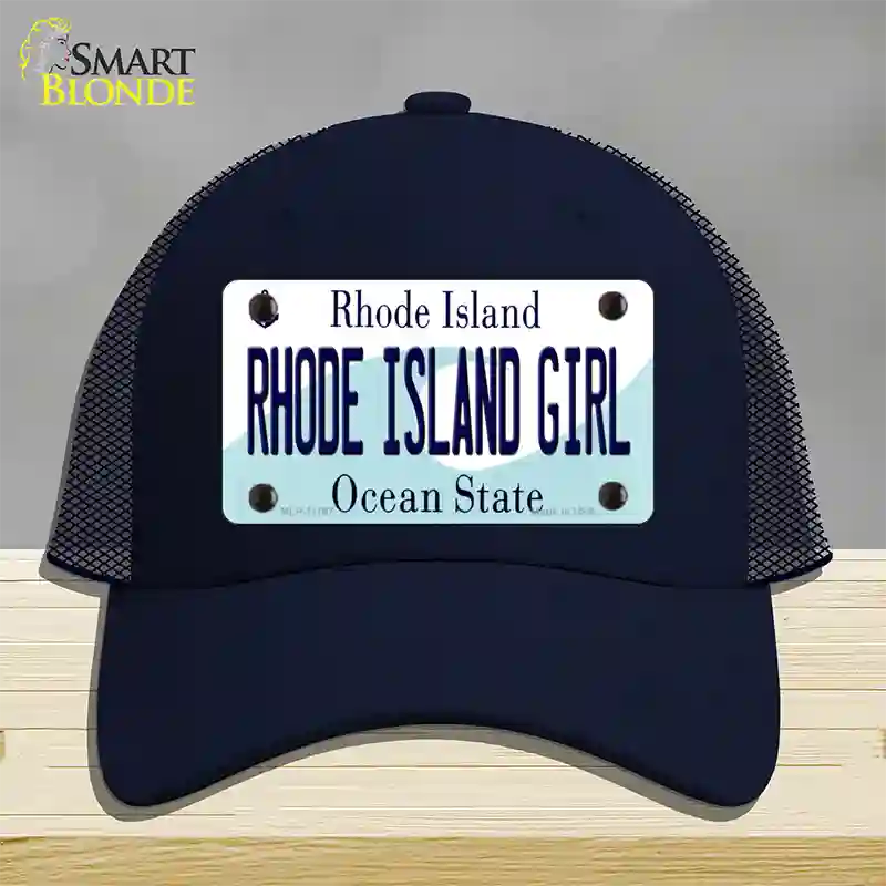 Rhode Island Girl Rhode Island State Novelty License Plate Hat Mesh / Navy