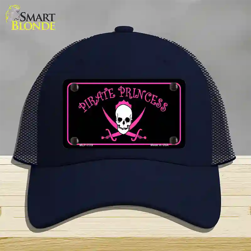 Pirate Princess Novelty License Plate Hat Mesh / Navy