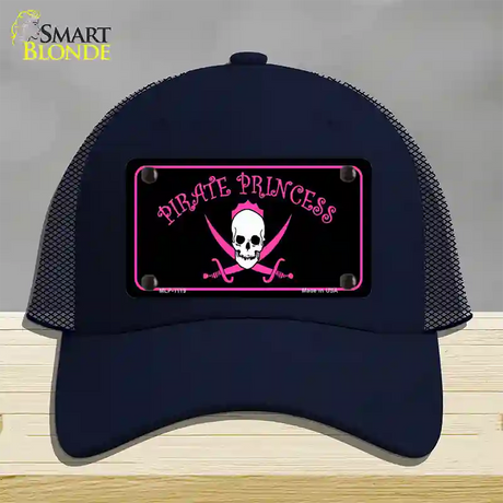 Pirate Princess Novelty License Plate Hat Mesh / Navy