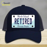 Retired Rhode Island State Novelty License Plate Hat Mesh / Navy