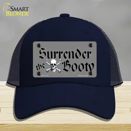 Surrender The Booty Novelty License Plate Hat Mesh / Navy