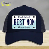 Best Mom Rhode Island State Novelty License Plate Hat Mesh / Navy