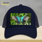 Butterfly Blue and Black Novelty License Plate Hat Mesh / Navy