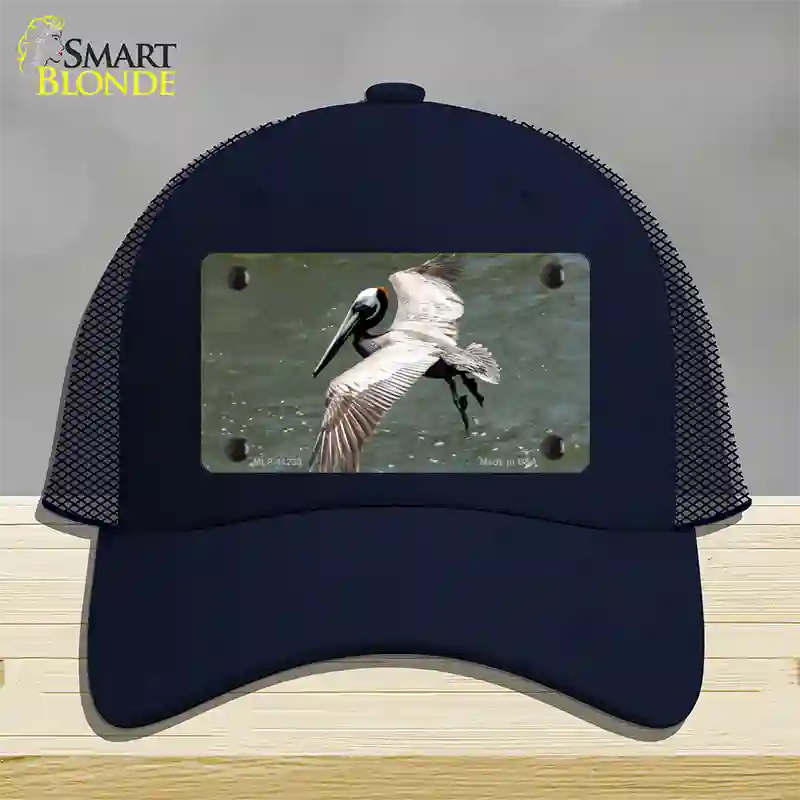 Pelican In Flight Novelty License Plate Hat Mesh / Navy