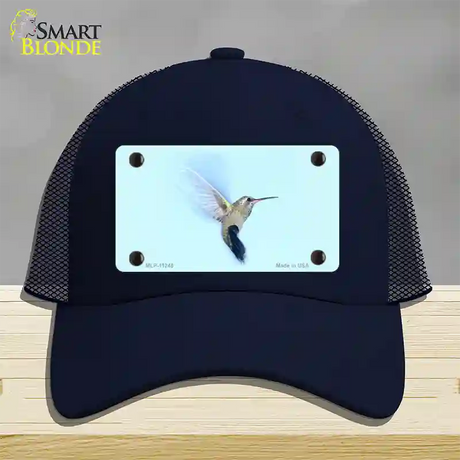 Hummingbird In Flight, Blue Novelty License Plate Hat Mesh / Navy