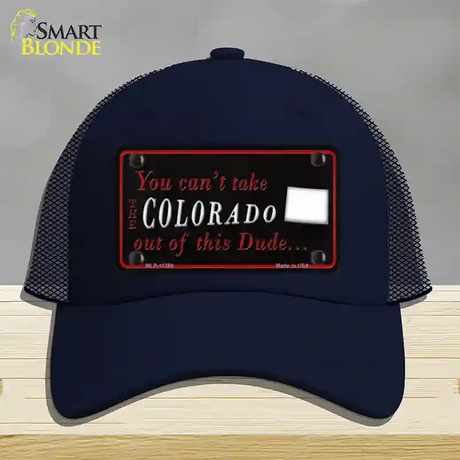 Colorado Dude Novelty License Plate Hat Mesh / Navy