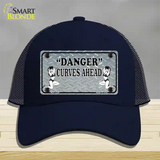 Danger Curves Ahead Novelty License Plate Hat Mesh / Navy