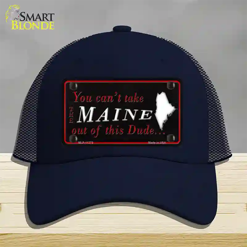 Maine Dude Novelty License Plate Hat Mesh / Navy