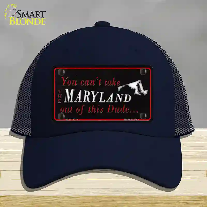 Maryland Dude Novelty License Plate Hat Mesh / Navy