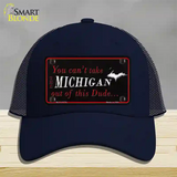 Michigan Dude Novelty License Plate Hat Mesh / Navy