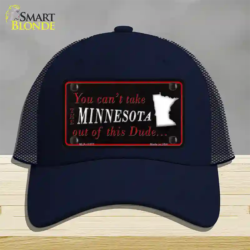 Minnesota Dude Novelty License Plate Hat Mesh / Navy