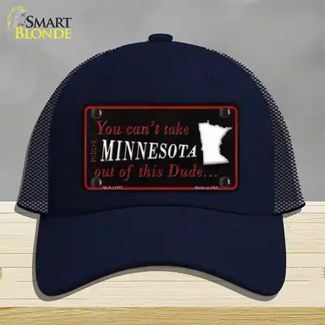 Minnesota Dude Novelty License Plate Hat Mesh / Navy