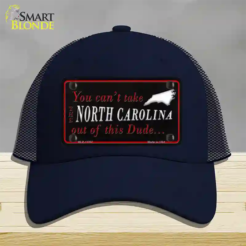 North Carolina Dude Novelty License Plate Hat Mesh / Navy