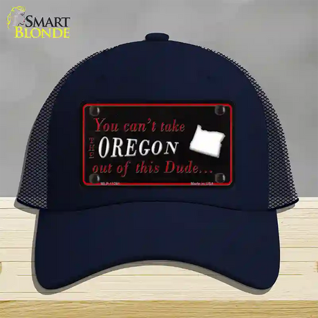 Oregon Dude Novelty License Plate Hat Mesh / Navy