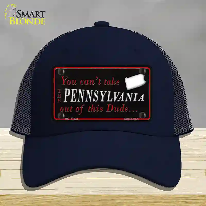 Pennsylvania Dude Novelty License Plate Hat Mesh / Navy