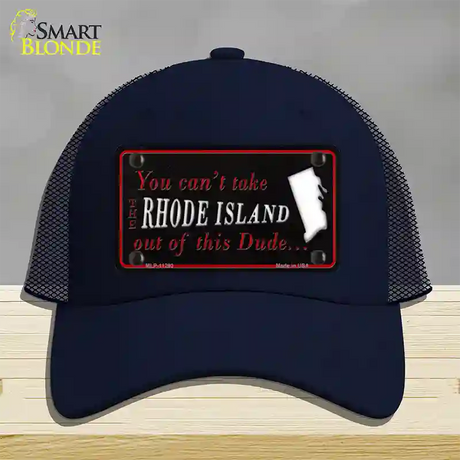 Rhode Island Dude Novelty License Plate Hat Mesh / Navy