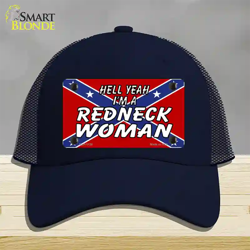 Redneck Woman Novelty License Plate Hat Mesh / Navy