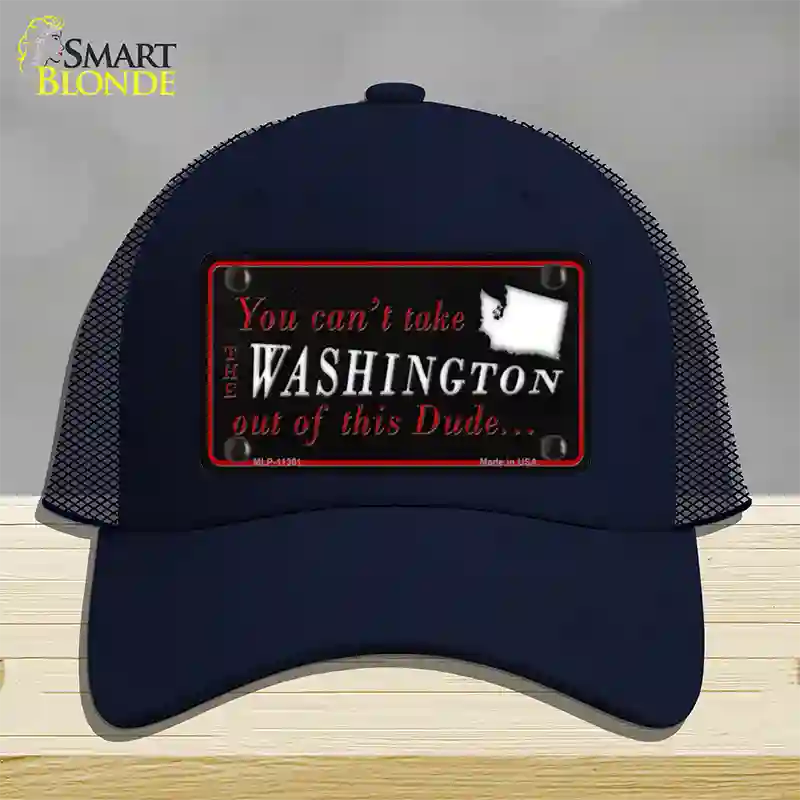 Washington Dude Novelty License Plate Hat Mesh / Navy