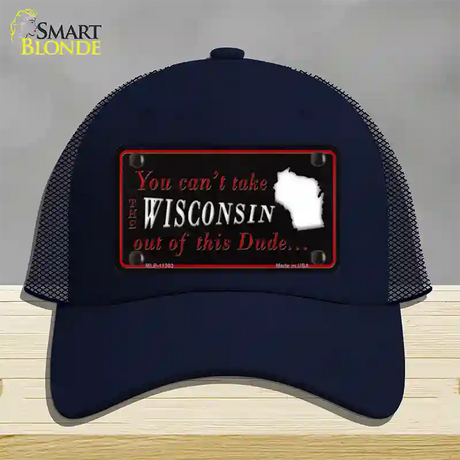 Wisconsin Dude Novelty License Plate Hat Mesh / Navy