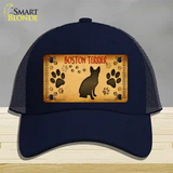 Boston Terrier Novelty License Plate Hat Mesh / Navy