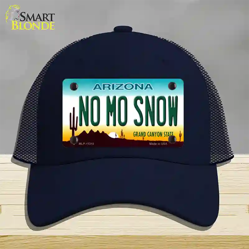 No Mo Snow Novelty License Plate Hat Mesh / Navy