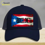 Barceloneta Puerto Rico Flag Novelty License Plate Hat Mesh / Navy