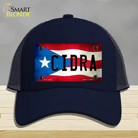 Cidra Puerto Rico Flag Novelty License Plate Hat Mesh / Navy