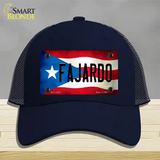 Fajardo Puerto Rico Flag Novelty License Plate Hat Mesh / Navy