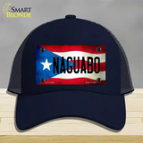 Naguabo Puerto Rico Flag Novelty License Plate Hat Mesh / Navy