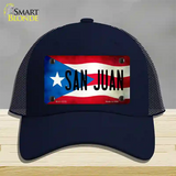 San Juan Puerto Rico Flag Novelty License Plate Hat Mesh / Navy