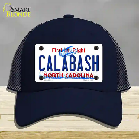 Calabash North Carolina Novelty License Plate Hat Mesh / Navy