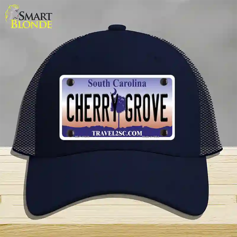 Cherry Grove South Carolina Novelty License Plate Hat Mesh / Navy