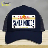 Santa Monica California Novelty License Plate Hat Mesh / Navy