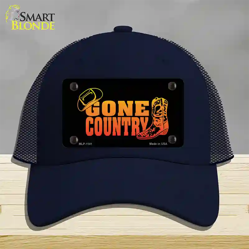 Gone Country Novelty License Plate Hat Mesh / Navy