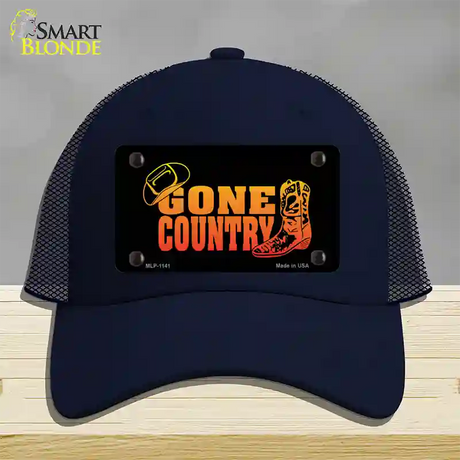 Gone Country Novelty License Plate Hat Mesh / Navy