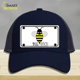 Bee-otch Novelty License Plate Hat Mesh / Navy