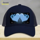 Hearts Over Roses In Light Blue Novelty License Plate Hat Mesh / Navy