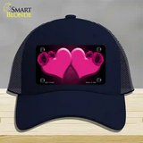 Hearts Over Roses In Pink Novelty License Plate Hat Mesh / Navy