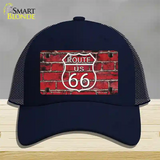 Route 66 Red Brick Wall Novelty License Plate Hat Mesh / Navy