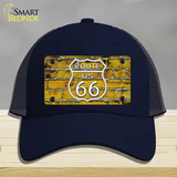 Route 66 Yellow Brick Wall Novelty License Plate Hat Mesh / Navy